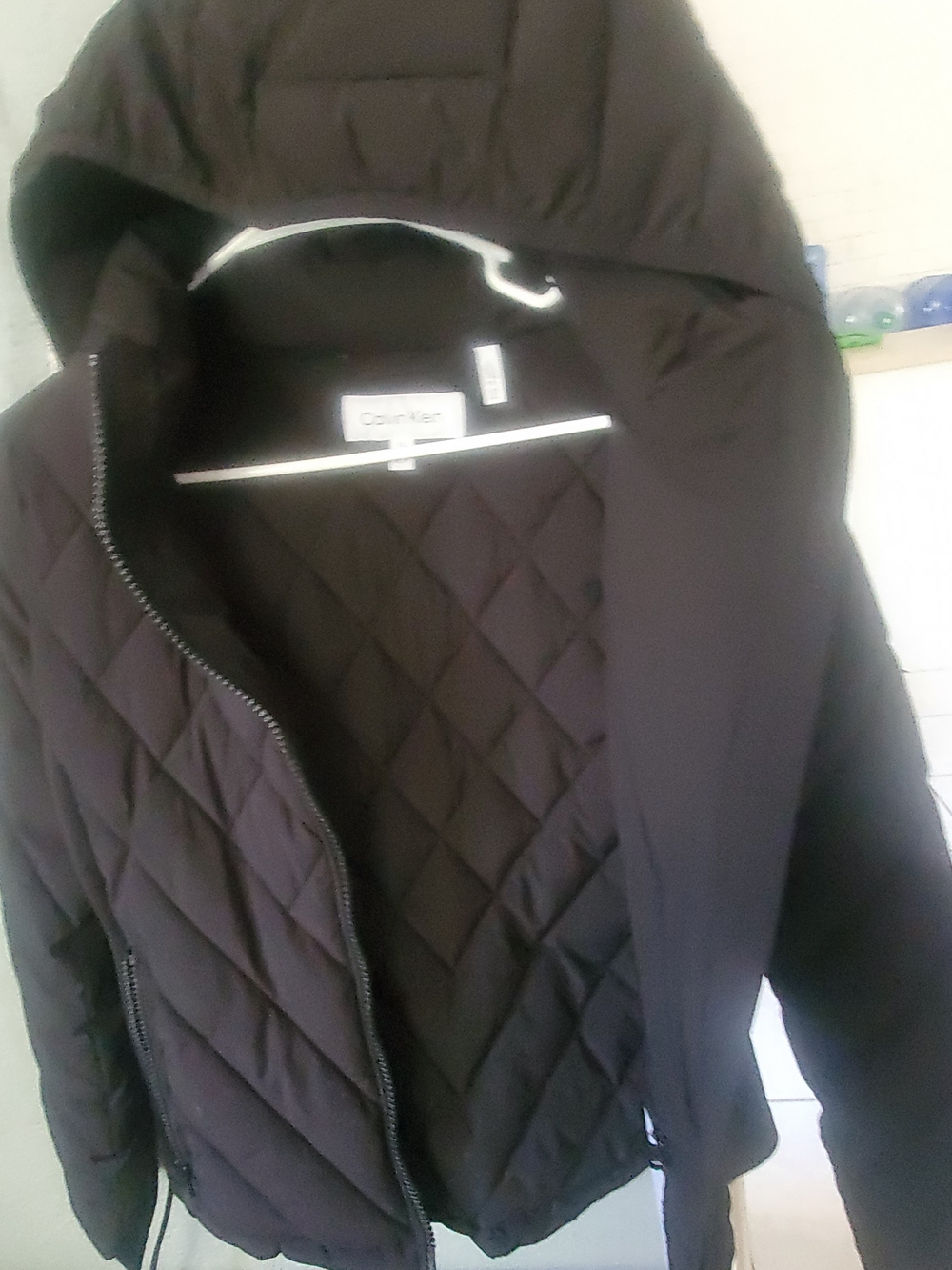Calvin Klein Black Quilted Hooded Puffer Jacket